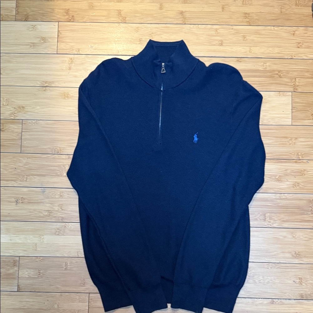 Polo by Ralph Lauren Navy Half-Zip Sweater with Blue Pony
